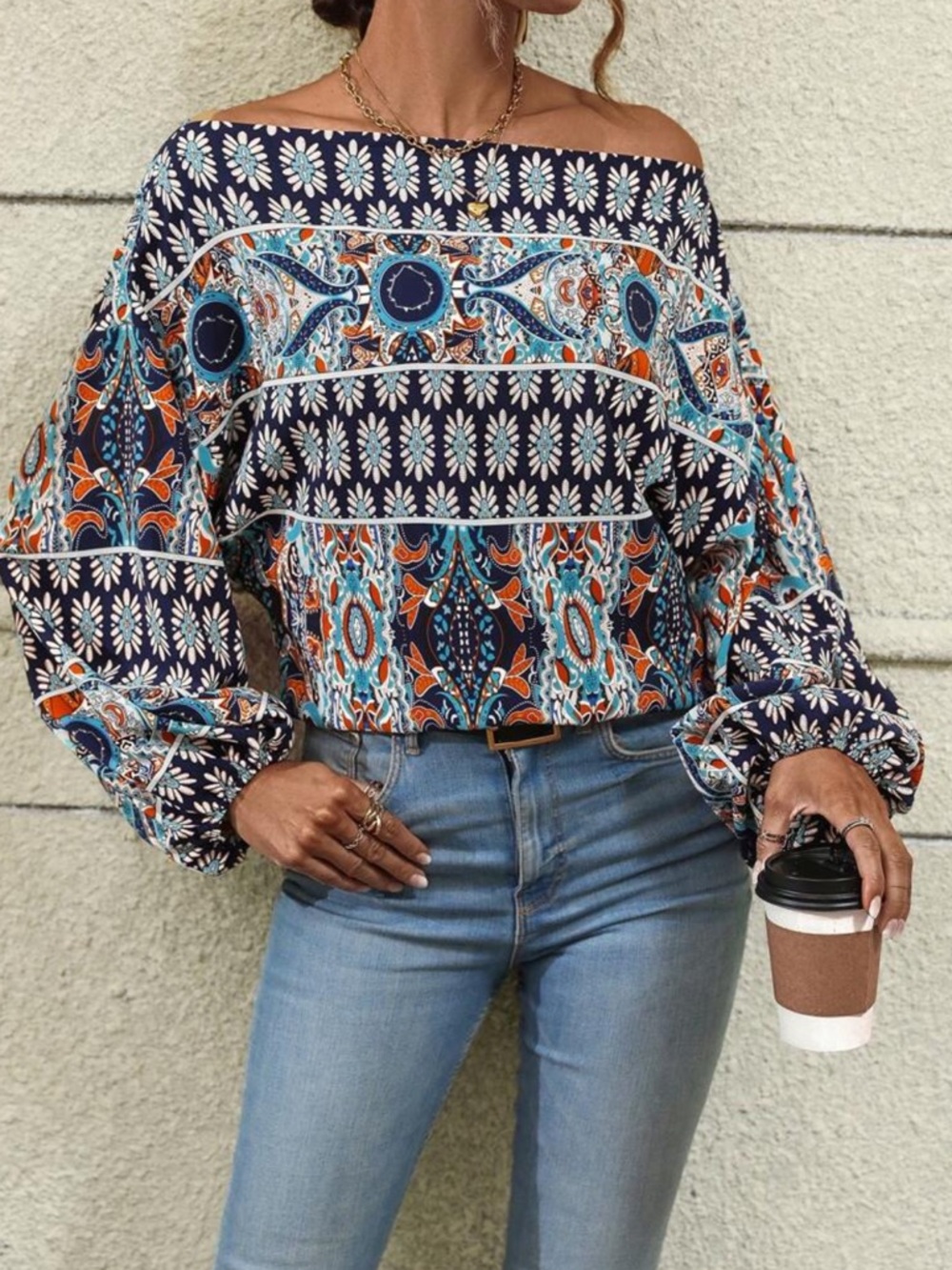 NWOT Shein Lantern Sleeve Top